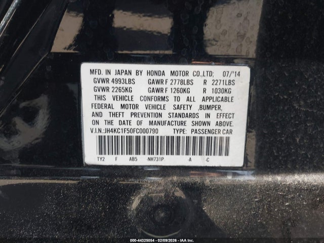 Aukcja sprzedaży 2015 Acura Rlx, vin: JH4KC1F50FC000790, numer aukcji: 44325054