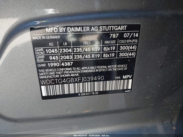 2015 MERCEDES-BENZ GLA 250 WDCTG4GBXFJ039490 Photo 8