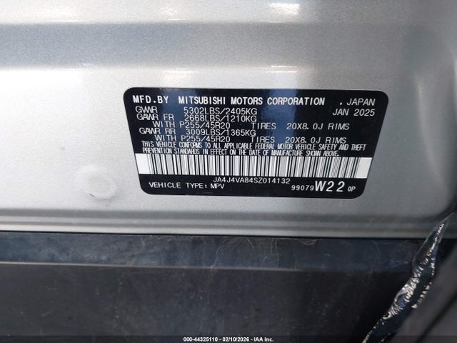 Продаж на аукціоні авто 2025 Mitsubishi Outlander Se 2.5 S-awc/trail Edition S-awc, vin: JA4J4VA84SZ014132, номер лоту: 44325110