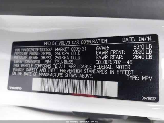 2015 VOLVO XC70 YV4902ND2F1200537 Photo 8