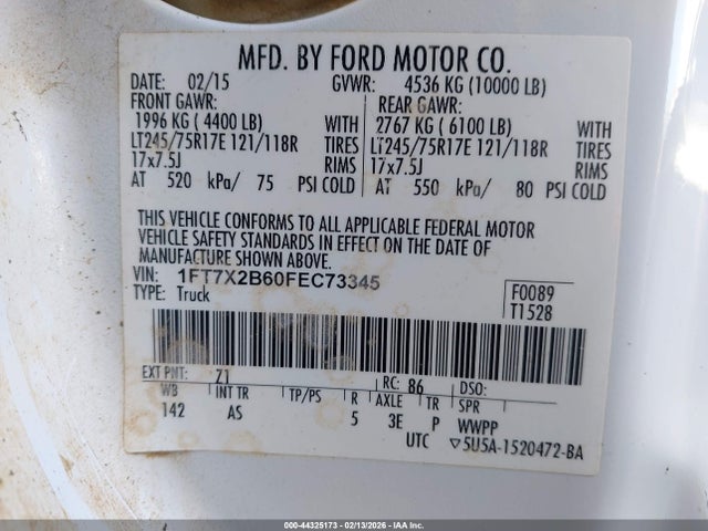Ford F-250 Xl 2015 1FT7X2B60FEC73345 Image 9