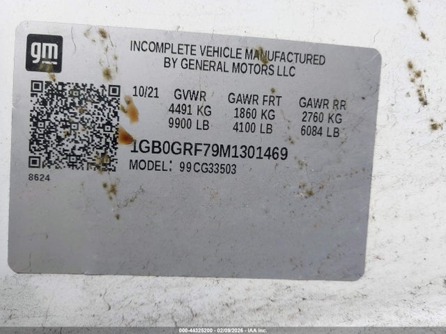 Chevrolet Express Cutaway Work Van 2021 1GB0GRF79M1301469 Image 8