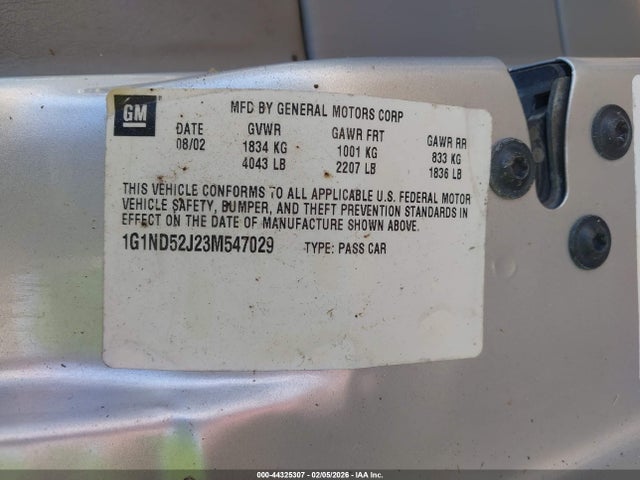 Aukcja sprzedaży 2003 Chevrolet Malibu, vin: 1G1ND52J23M547029, numer aukcji: 44325307