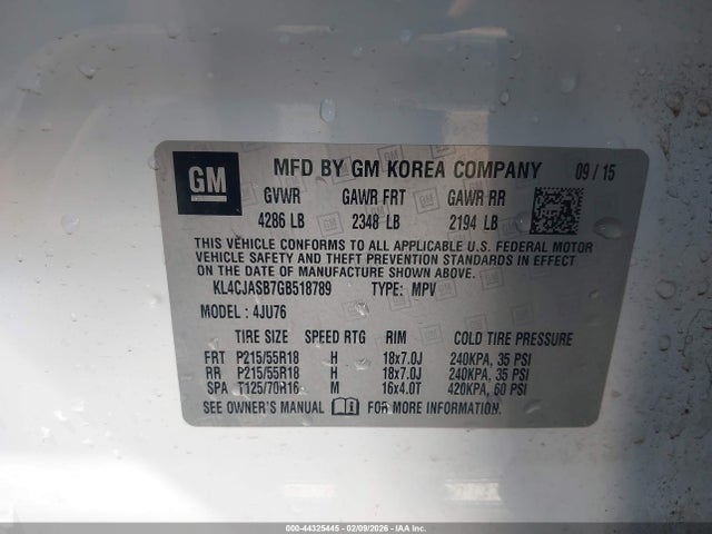KL4CJASB7GB518789 Buick Encore