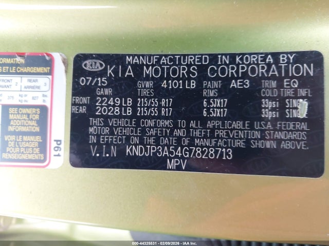 KNDJP3A54G7828713 KIA SOUL +