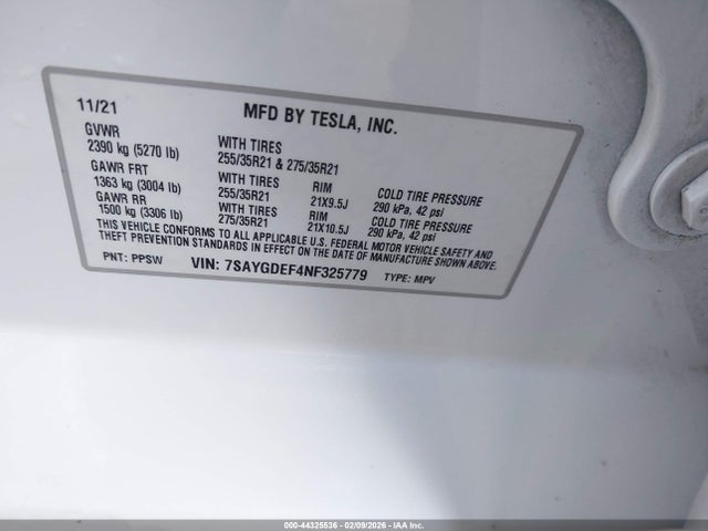 2022 TESLA MODEL Y 7SAYGDEF4NF325779 Photo 8