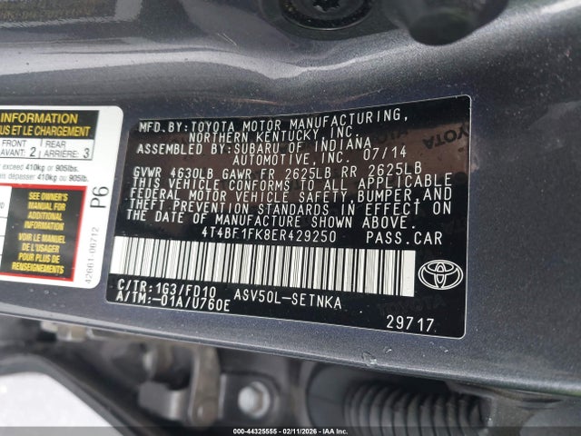 2014 TOYOTA CAMRY 4T4BF1FK8ER429250 Photo 8