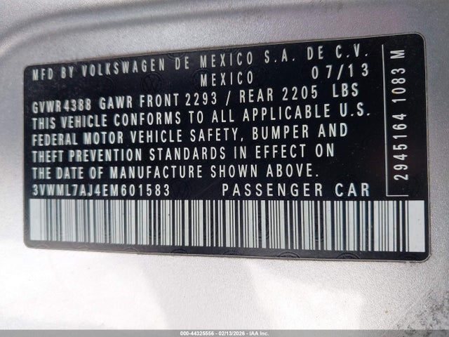 3VWML7AJ4EM601583 Volkswagen Jetta Sportwagen 2.0l Tdi