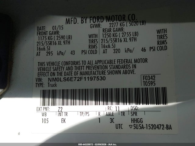 Ford Transit Connect Xl 2015 NM0LS6E72F1197530 Image 9