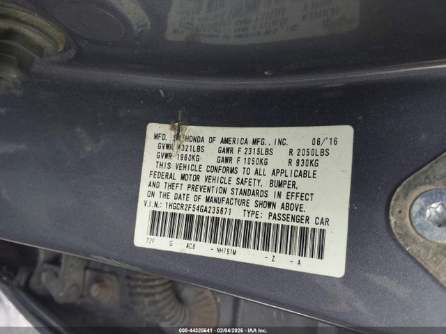 1HGCR2F54GA235671 Honda Accord Sport
