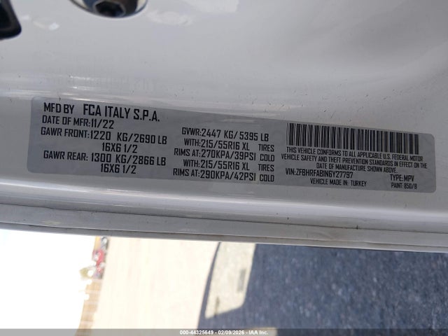 ZFBHRFAB1N6Y27797 RAM Promaster City Cargo Van