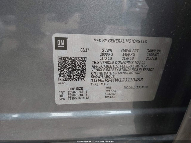 1GNERFKW1JJ110493 Chevrolet Traverse Ls