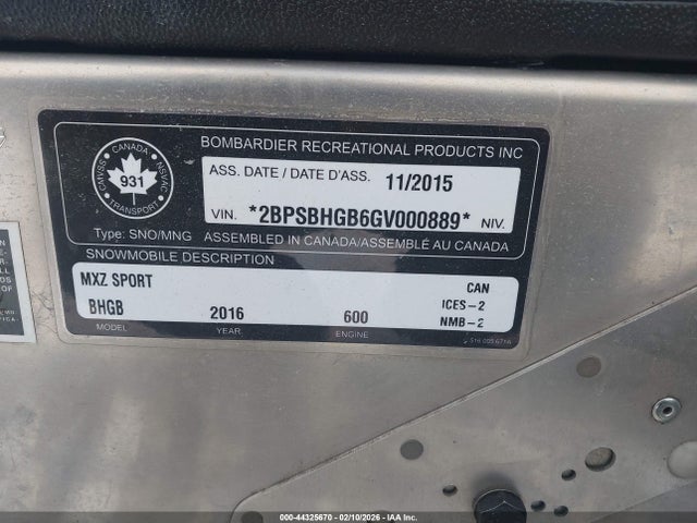 Ski Doo Other 2016 2BPSBHGB6GV000889 Image 9