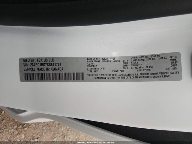 2C4RC1BG7SR611778 Chrysler Pacifica Select
