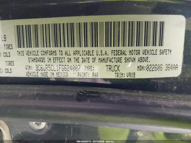 Aukcja sprzedaży 2015 Ram 2500 Tradesman, vin: 3C6UR5CL1FG624007, numer aukcji: 44325773