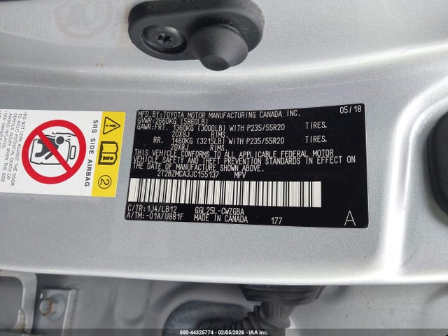 44325774 :رقم المزاد ، 2T2BZMCA3JC155137 vin ، 2018 Lexus Rx 350 مزاد بيع
