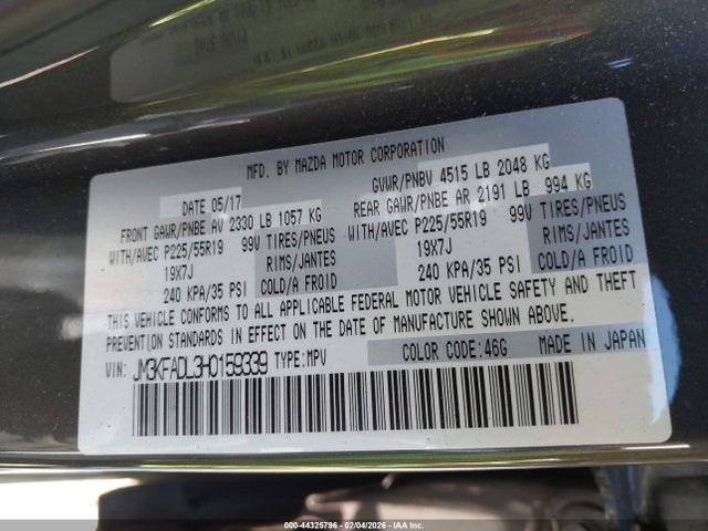 JM3KFADL3H0159339 Mazda Cx-5 Grand Touring