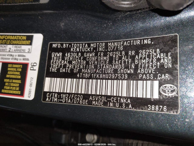 4T1BF1FK8HU297539 Toyota CAMRY LE