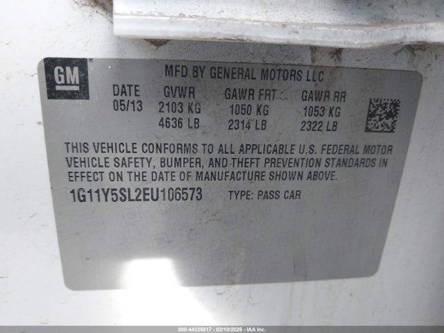 1G11Y5SL2EU106573 Chevrolet Impala 1ls