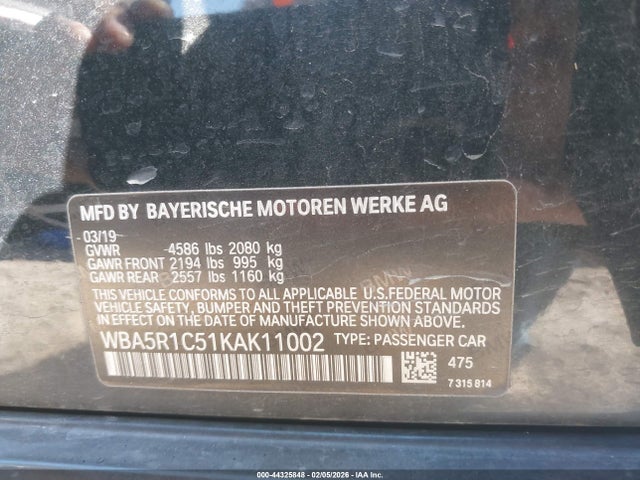 Продаж на аукціоні авто 2019 Bmw 330i, vin: WBA5R1C51KAK11002, номер лоту: 44325848
