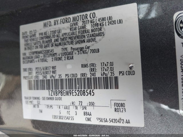 1ZVBP8EM9E5208545 Ford Mustang V6