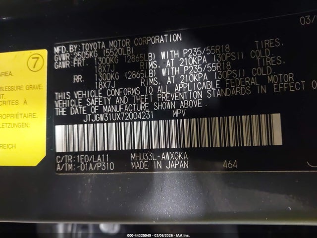 2007 LEXUS RX 400H JTJGW31UX72004231 Photo 8