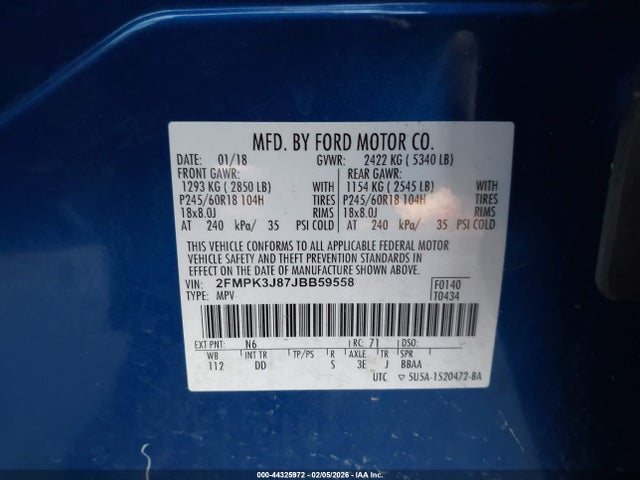 Ford EDGE SEL 2018 2FMPK3J87JBB59558 Image 9