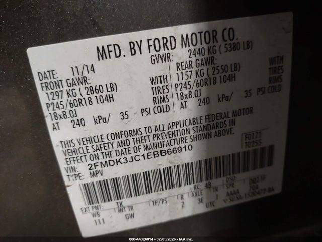 Ford EDGE SEL 2014 2FMDK3JC1EBB66910 Image 9