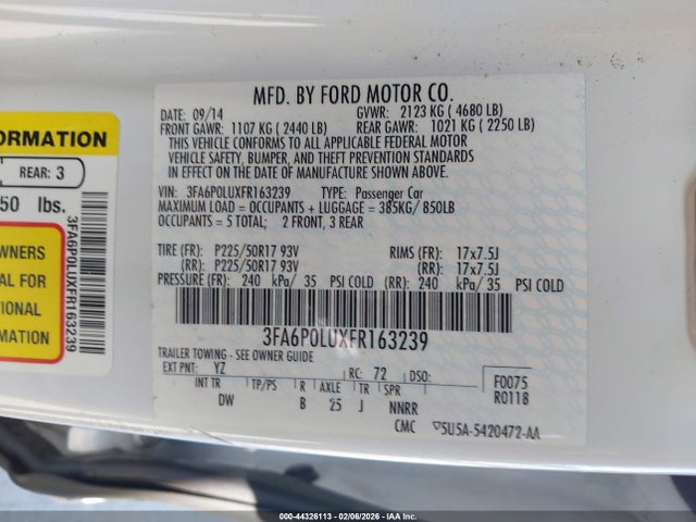 Ford Fusion Hybrid Se 2015 3FA6P0LUXFR163239 Image 9