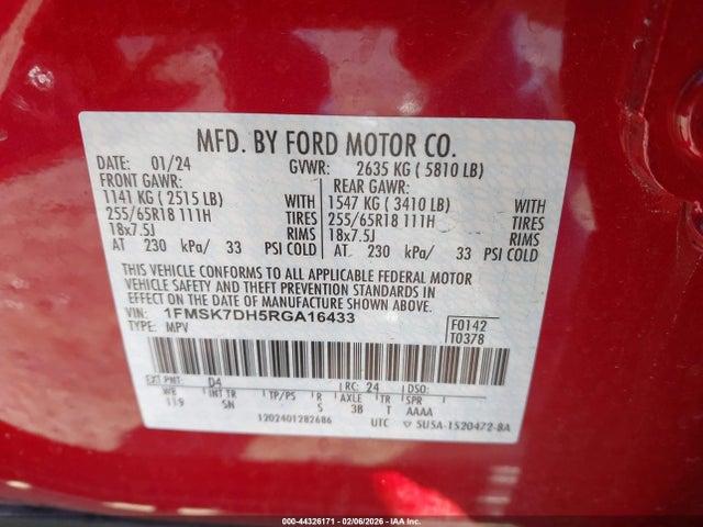 1FMSK7DH5RGA16433 Ford EXPLORER XLT