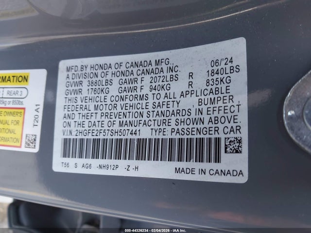 Honda Civic Sport 2025 2HGFE2F57SH507441 Image 9