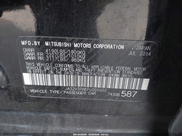 Mitsubishi Lancer Se 2015 JA32V2FW5FU001002 Image 9