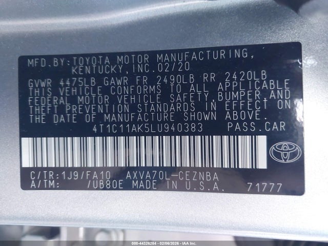 4T1C11AK5LU940383 Toyota CAMRY LE