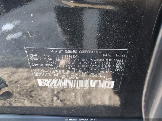 2023 SUBARU OUTBACK 4S4BTGND9P3127337 Photo 8