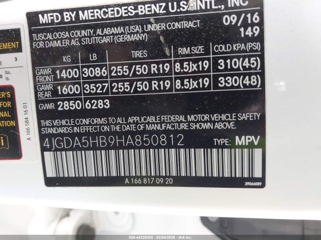 4JGDA5HB9HA850812 Mercedes-Benz Gle 350 4matic