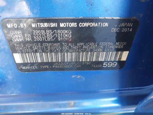 2015 MITSUBISHI LANCER JA32U2FU4FU013790 Photo 8