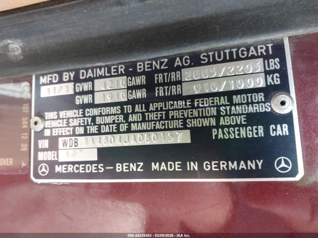 1988 MERCEDES-BENZ 560 WDBBA48D4JA080157 Photo 8