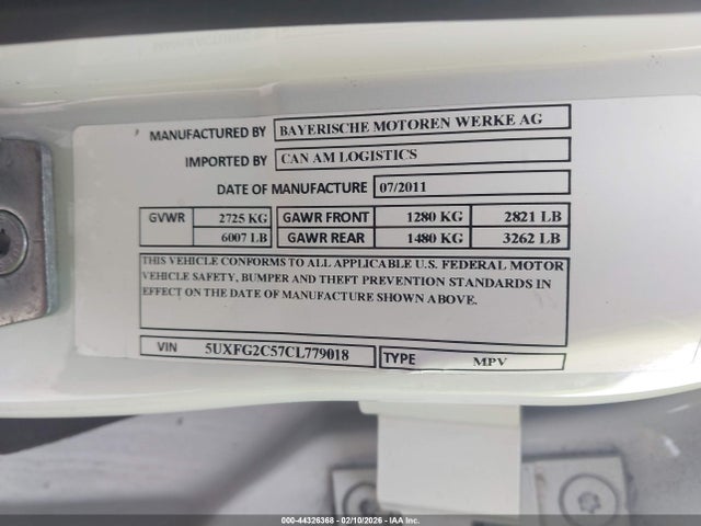 Продаж на аукціоні авто 2012 Bmw X6 Xdrive35i, vin: 5UXFG2C57CL779018, номер лоту: 44326368