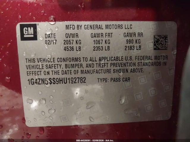 Aukcja sprzedaży 2017 Buick Lacrosse Preferred, vin: 1G4ZN5SS9HU192782, numer aukcji: 44326391