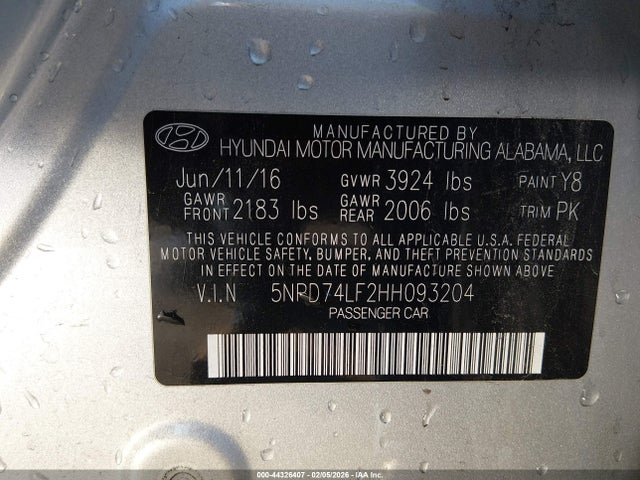 Hyundai ELANTRA SE 2017 5NPD74LF2HH093204 Image 9