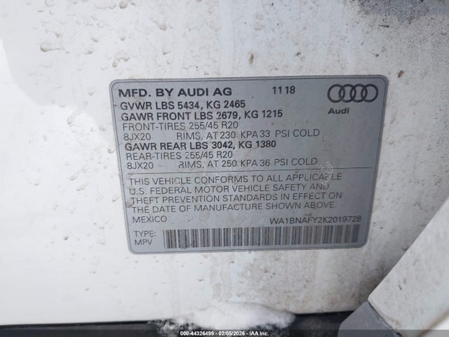 2019 AUDI Q5 WA1BNAFY2K2019728 Photo 8