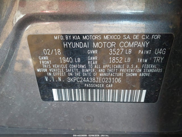 Hyundai ACCENT SE 2018 3KPC24A38JE023106 Image 9