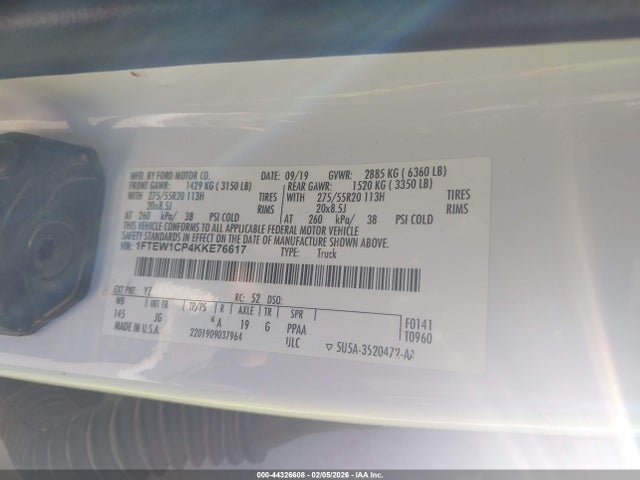 2019 FORD F-150 1FTEW1CP4KKE76617 Photo 8