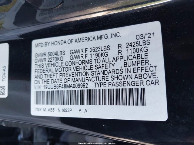 2021 ACURA TLX 19UUB6F48MA009992 Photo 8