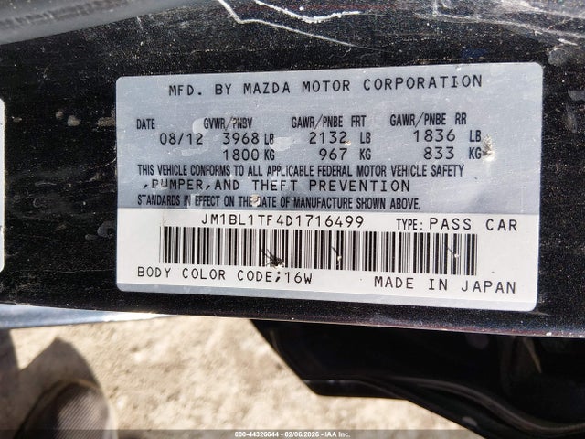 2013 Mazda Mazda3 I Sv მანქანა იყიდება აუქციონზე, vin: JM1BL1TF4D1716499, აუქციონის ნომერი: 44326644