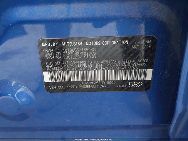 Mitsubishi LANCER GT 2015 JA32U8FW5FU019909 Image 9