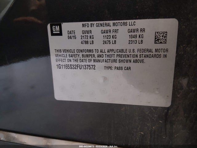 1G1165S32FU137572 Chevrolet IMPALA 2LZ