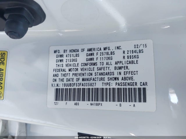 Продажа на аукционе авто 2015 Acura Tlx V6 Tech, vin: 19UUB3F53FA005827, номер лота: 44326776