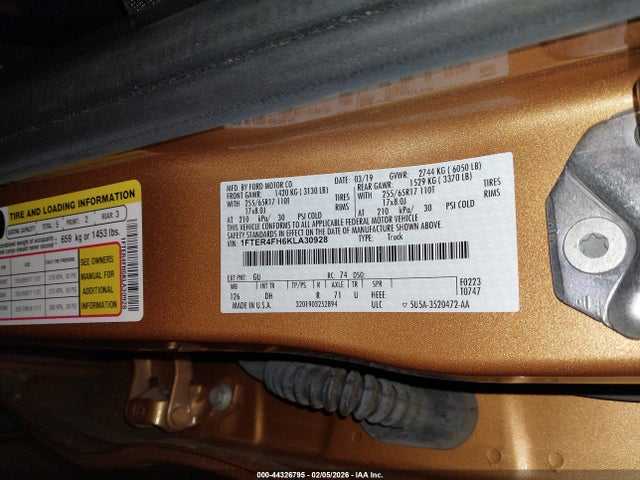 1FTER4FH6KLA30928 Ford Ranger Lariat