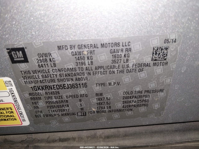 1GKKRNED5EJ363116 GMC Acadia Sle-1